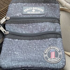 Crossbody Genuine Harley-Davidson Black & Heather Gray Belt Bag with Badge